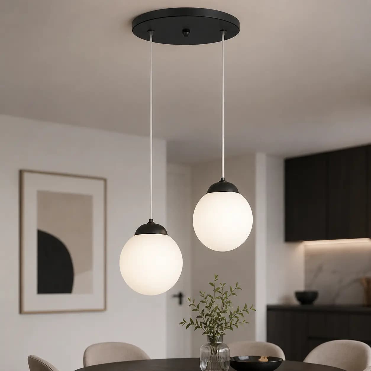 لوستر حبابی دو شعله چشمه نور کد R1204/2