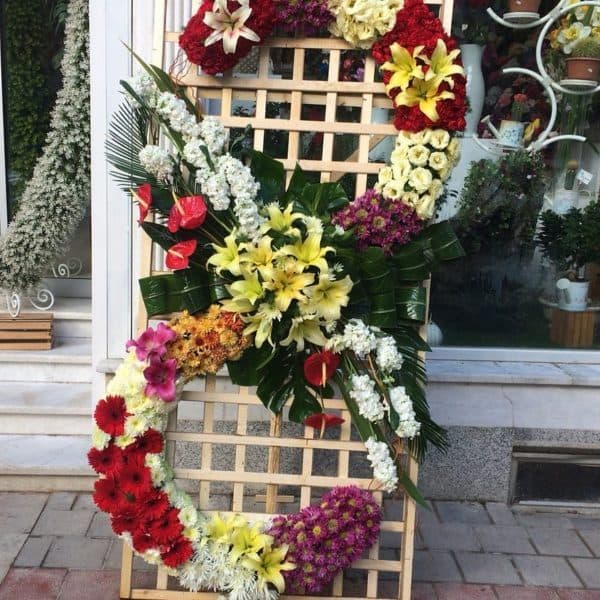 تاج گل پایه دار کد 3164 | گلفروشی آنلاین مازندران ، گیلان و گلستان ( ارسال گل به محل ) — تصویر ۲