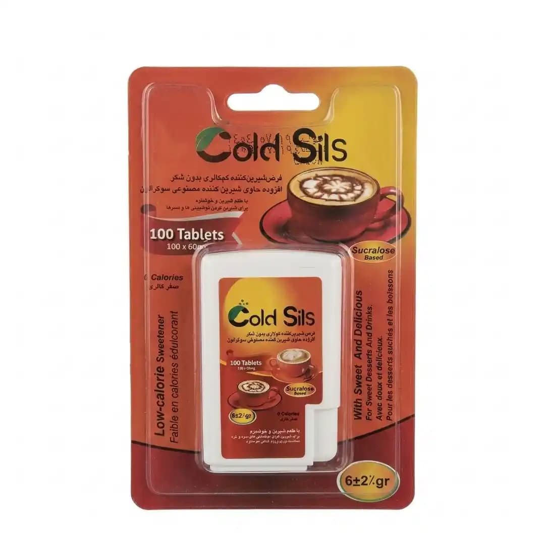 قرص شیرین کننده کم کالری بدون شکر کلد سیلز 100 عددی/Cold Sils Low Calorie Sugar Free Sweetener 100 Tablets — تصویر ۲