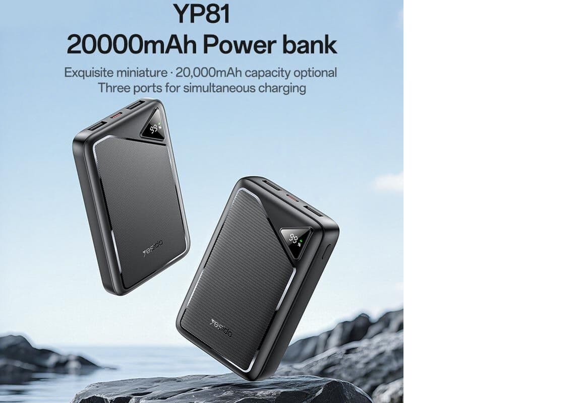 پاور بانک فست شارژ یسیدو YP81 PD 12W ظرفیت 20000 میلی آمپر ساعت — تصویر ۹