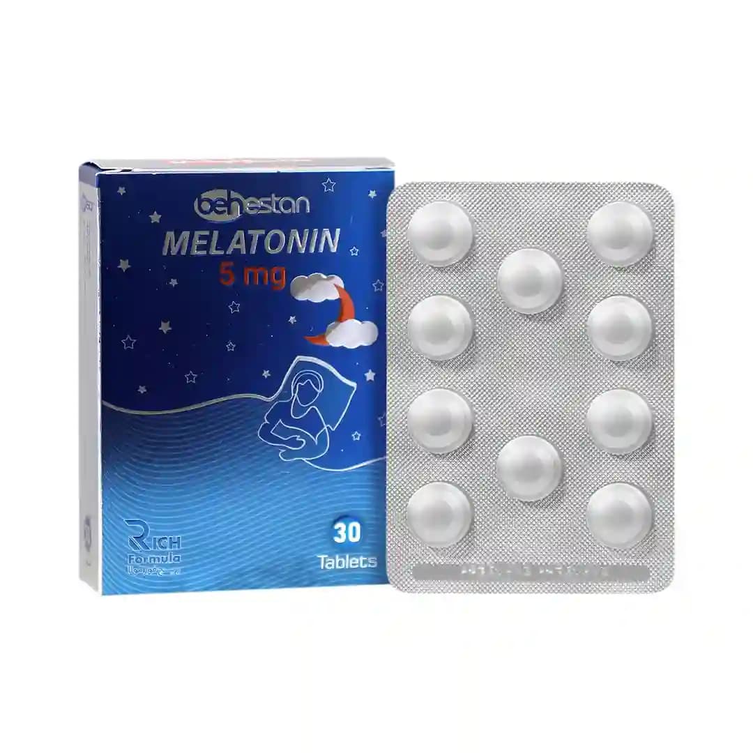 ملاتونین 5 میلی گرم ریچ فرمولا بهستان 30 عددی/Melatonin 5 mg 30 Tablets Rich Formula — تصویر ۲