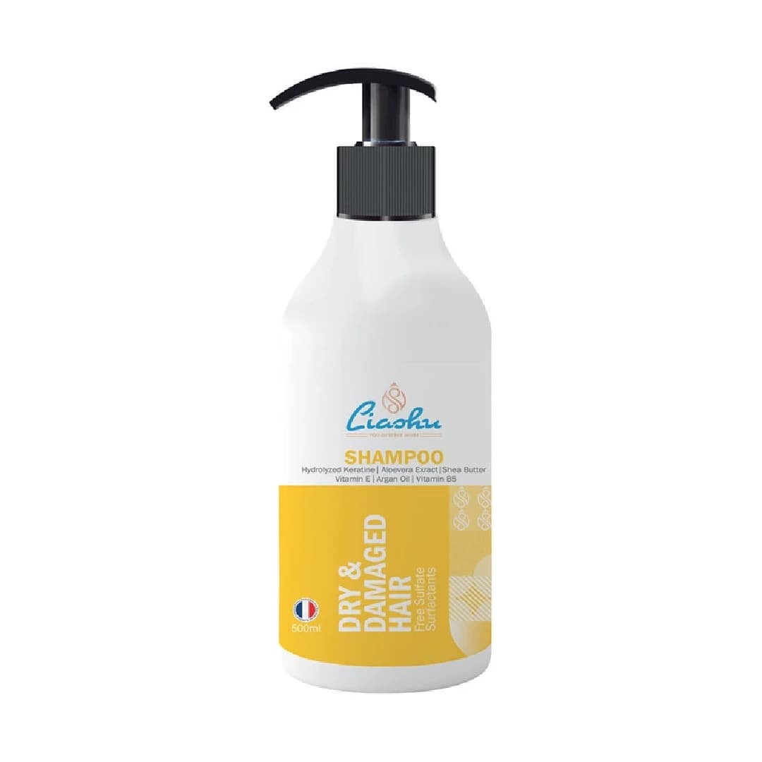 شامپو مو بدون سولفات لیاشو مدل شی باتر مناسب موی خشک و آسیب دیده 500 میلی لیتر/Liashu Free Sulfate Dry And Damaged Hair Shampoo 500 ml