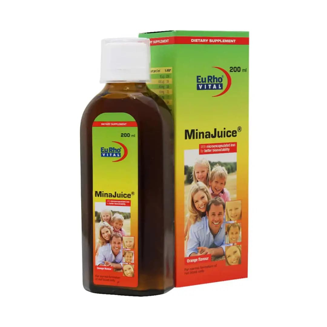 شربت مینا جویس یوروویتال ۲۰۰ میلی لیتر/EuRho Vital Mina Juice 200 ml
