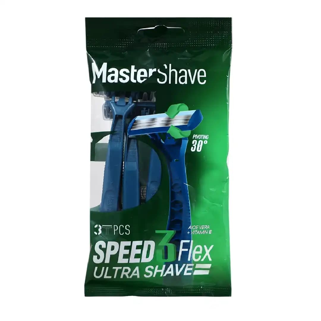 خودتراش سه لبه مستر شیو مدل اسپید بسته 3 عددی/Speed 3 Flax Ultra Shave Blade Master Shave — تصویر ۲