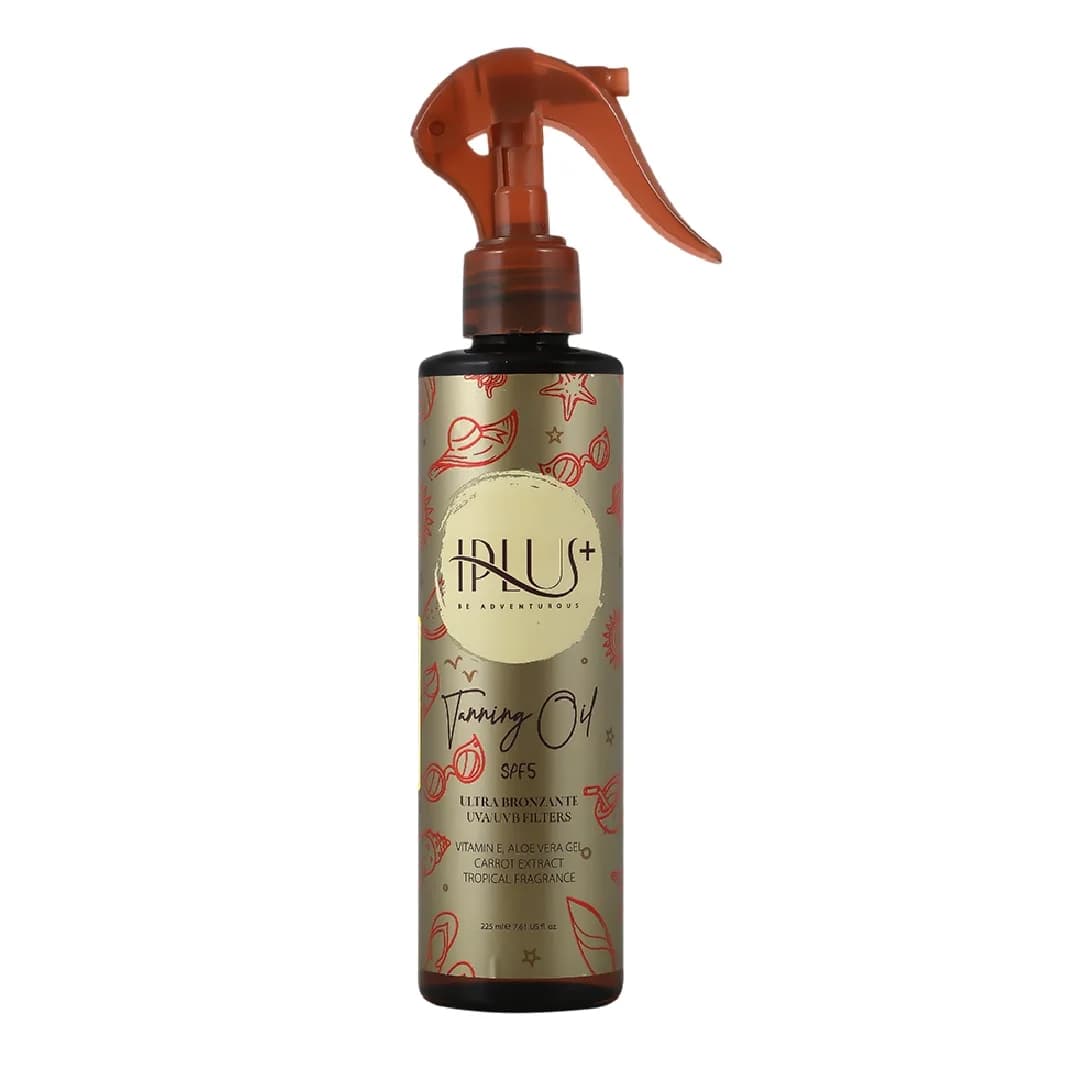 روغن برنزه کننده آی پلاس حاوی ویتامین E و ژل آلوئه ورا 225 میلی لیتر/iplus glowing oil with vitamin E 225ml
