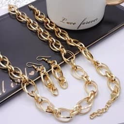 سرویس طرح طلا دوپو جدید دارای کارت گارانتی شش ماهه رنگ ثابت بدون حساسیت — تصویر ۳