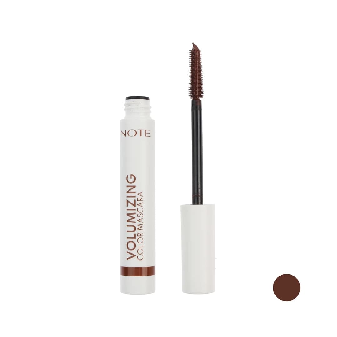 ریمل رنگ قهوه ای نوت مدل ولومایزینگ حجم 8 میلی لیتر/Note Volumizing Color Mascara 8 ml