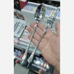 سرویس قاشق و چنگال 12نفره 59 پارچه نقره ای یونیک چکشی (( هزینه ارسال درب منزل)) — تصویر ۵