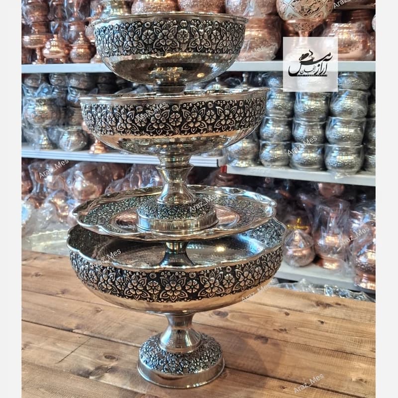 سرویس پذیرایی رز گل گلبرگ ریزگل فاخر مسی کروم نقره ای نانوزنجان