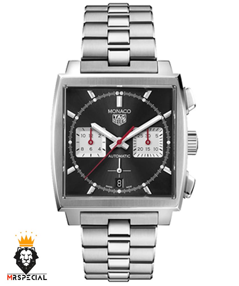 ساعت مچی مردانه تگ هویر موناکو استیل کرنوگراف صفحه مشکی Tag heuer Monaco 020164