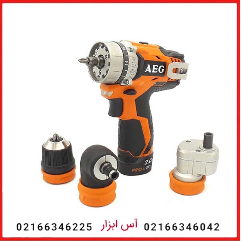 عرضه کیت دریل پیچگوشتی 12 ولت شارژی آاگ مدل BBS12C2-202BKIT