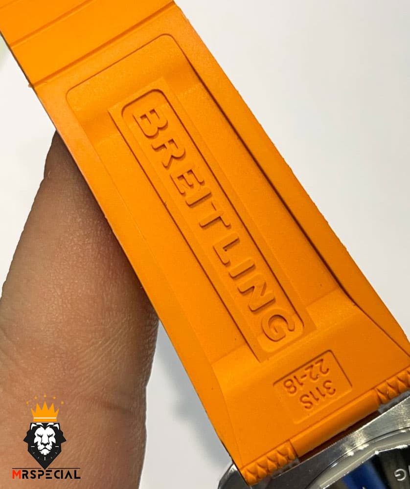 ساعت برایتلینگ مردانه اتوماتیک بند رابر نارنجی صفحه نارنجی Breitling Super Ocean 02012 — تصویر ۶