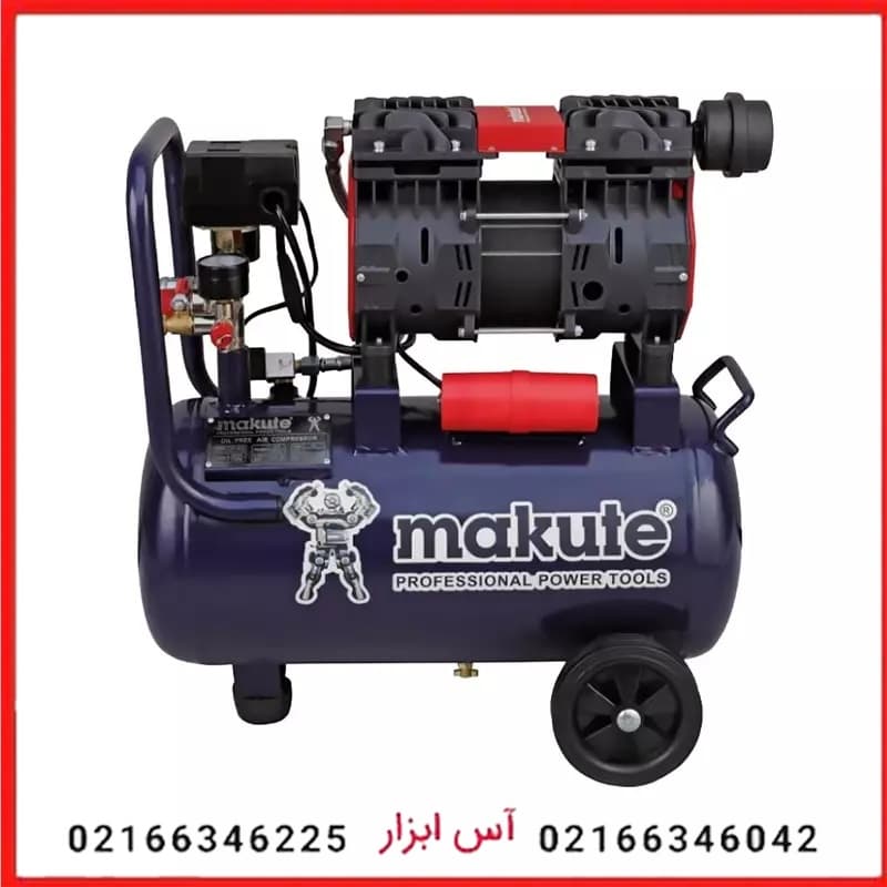 پمپ باد 25 لیتری دو سیلندر سایلنت ماکوت مدل MK25