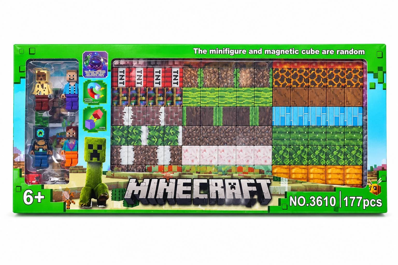 لگو مگنتی مغناطیسی طرح ماینکرافت 177 قطعه Magnetic Game