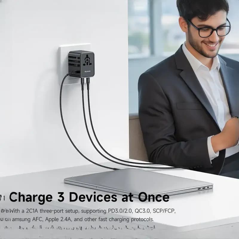 آداپتور شارژ مسافرتی 25 وات مکدودو یا کابل CP-3260 — تصویر ۱۱