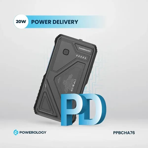 پاوربانک خورشیدی 20000 با کابل متصل پاورولوژی PPBCHA76 — تصویر ۱۰