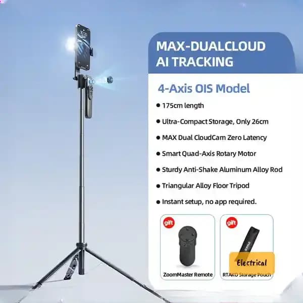 مونوپاد و سه پایه با قابلیت ردیابی 360 درجه رتاکو AI-M18 — تصویر ۴