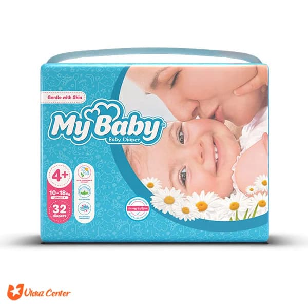 پوشک کودک مای بیبی ایرانی سایز 4+ بسته 32 عددی