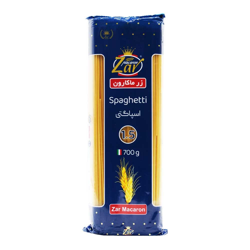 ماکارونی زر ماکارون ZAR MAKARON مدل اسپاگتی با قطر 1.5 وزن 700 گرم