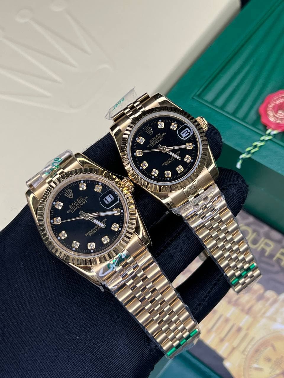 رولکس دیجاست طلایی صفحه مشکی اندیکس نگین Rolex Datejust — تصویر ۲