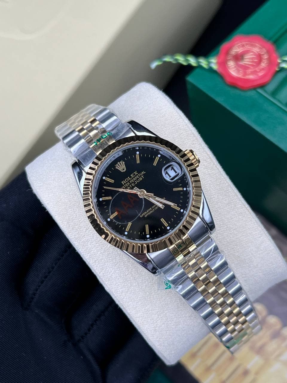 رولکس دی جاست ۲زنگ صفحه مشکی اندیکس خط Rolex Datejust