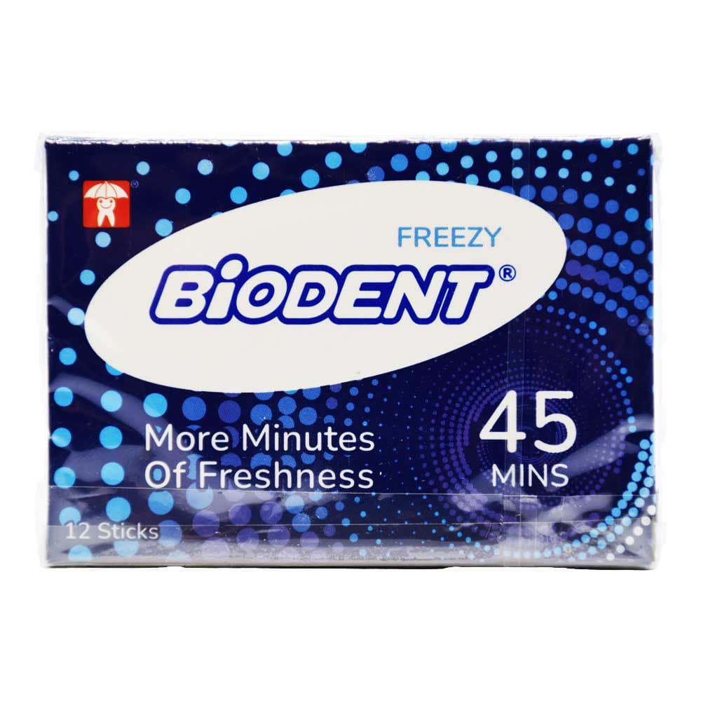 آدامس بدون شکر بایودنت BIODENT با طعم نعنا یخ بسته 12 عددی