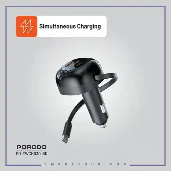 شارژر فندکی 47 وات همراه با کابل تایپ سی پرودو PD-FWCH030 — تصویر ۷