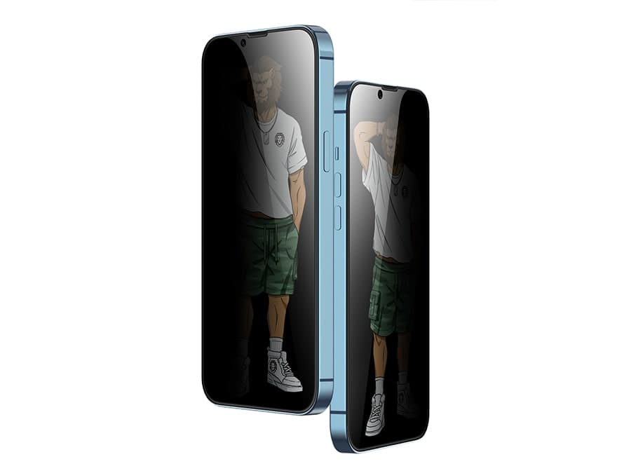 محافظ صفحه نمایش شیشه ای حریم شخصی آیفون 13 و 13 پرو گرین Green iPhone 13/13 Pro 3D Privacy Silicone Edge Glass GNI13P3HDSIPV — تصویر ۳