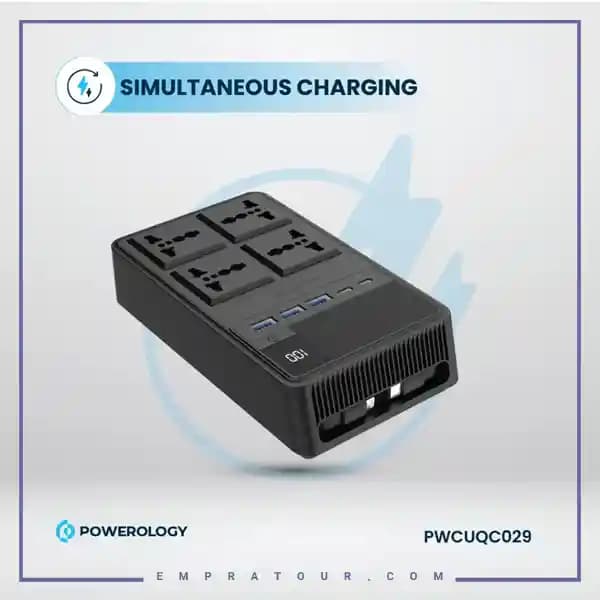چندراهی برق 2500 وات به همراه کابل جمع شونده پاورولوژی PWCUQC029 — تصویر ۶