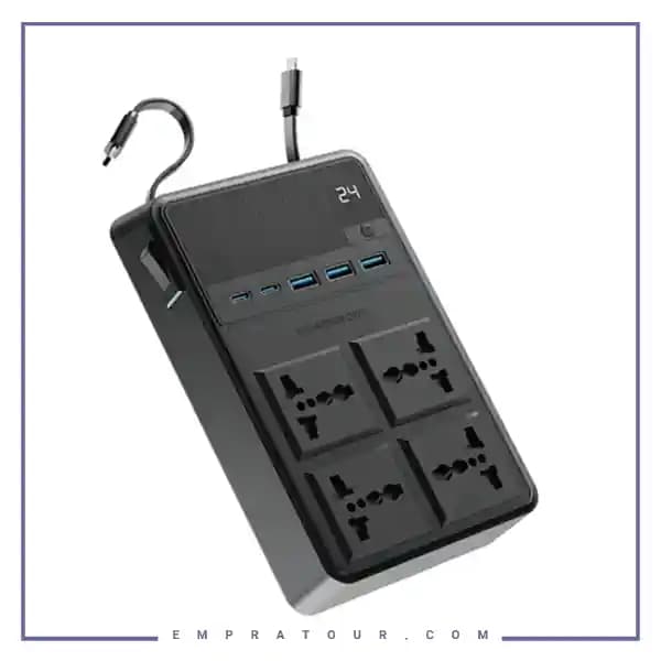 چندراهی برق 2500 وات به همراه کابل جمع شونده پاورولوژی PWCUQC029