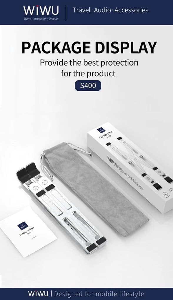 استند آلومینیومی ارگونومیک لپ تاپ ویوو مدل WIWU S400 — تصویر ۳