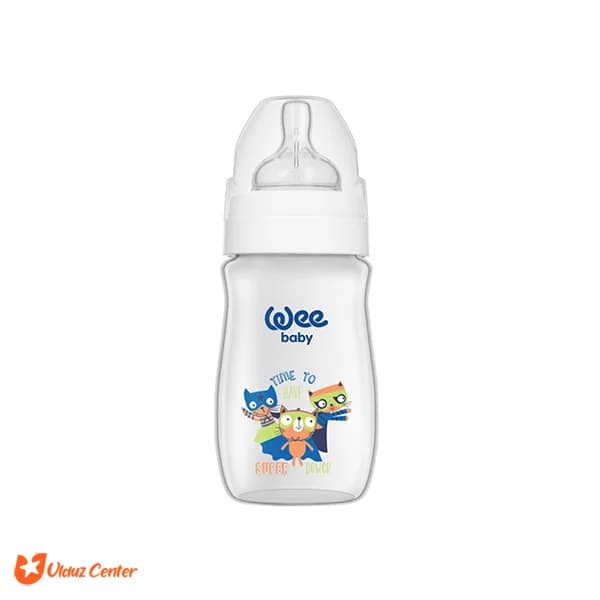 شیشه شیرخوری دهانه عریض کلاسیک کودک وی بیبی حجم 250 میل مناسب 0 تا 6 ماه کد 136