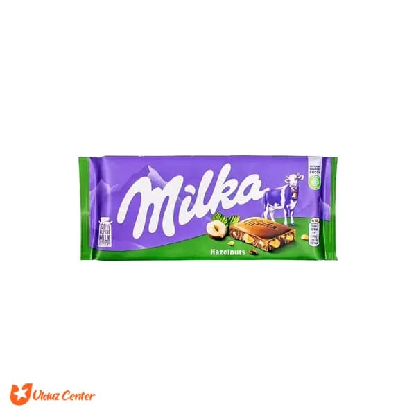 شکلات تخته ای فندقی میلکا 80 گرم