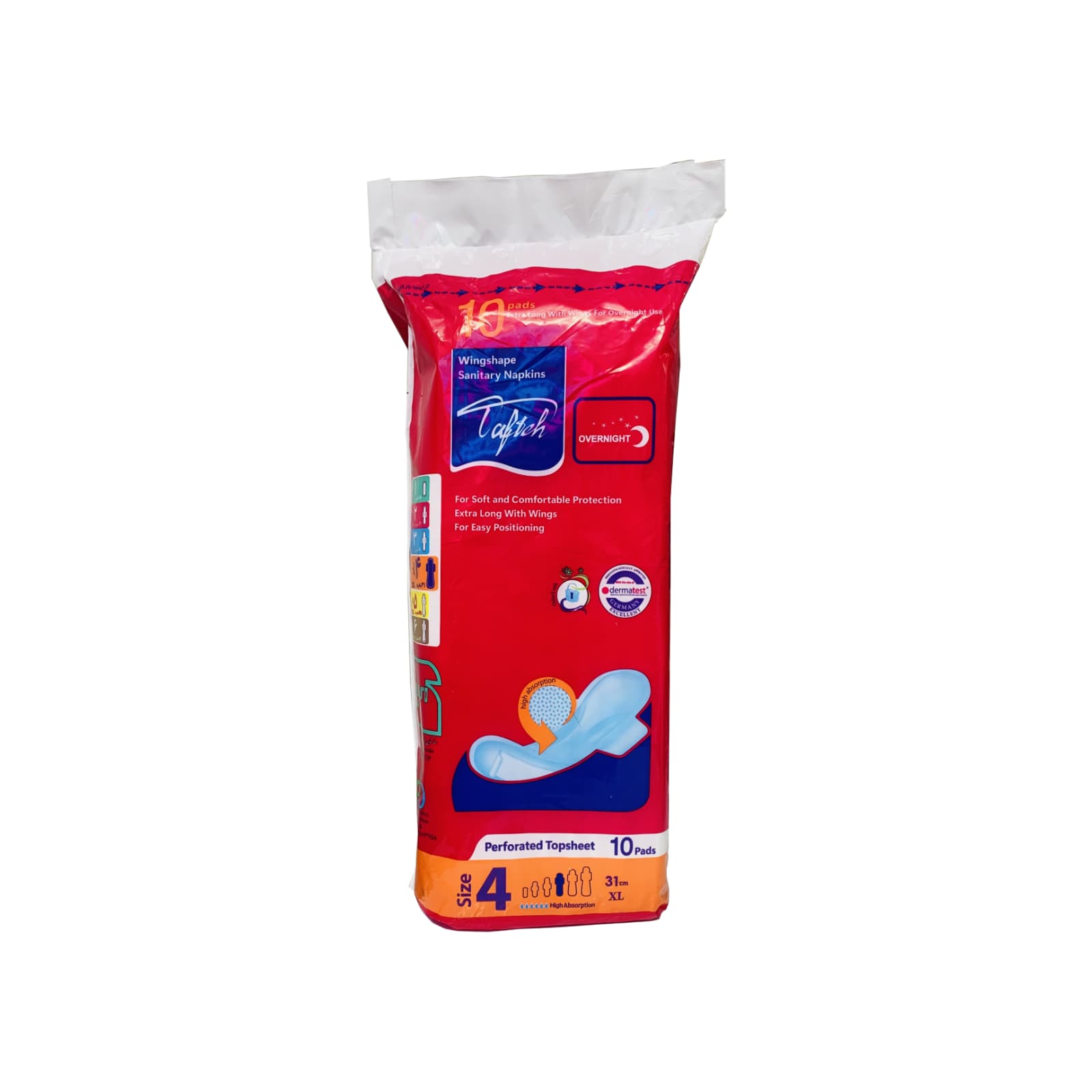 نوار بهداشتی شب تافته مدل سایز XL رویه مشبک بسته 10 عددی