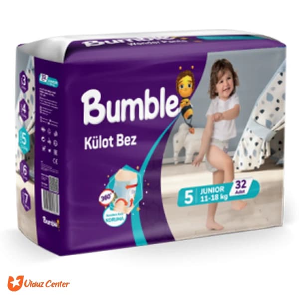 پوشک کودک شورتی بامبل سایز 5 بسته 32 عددی