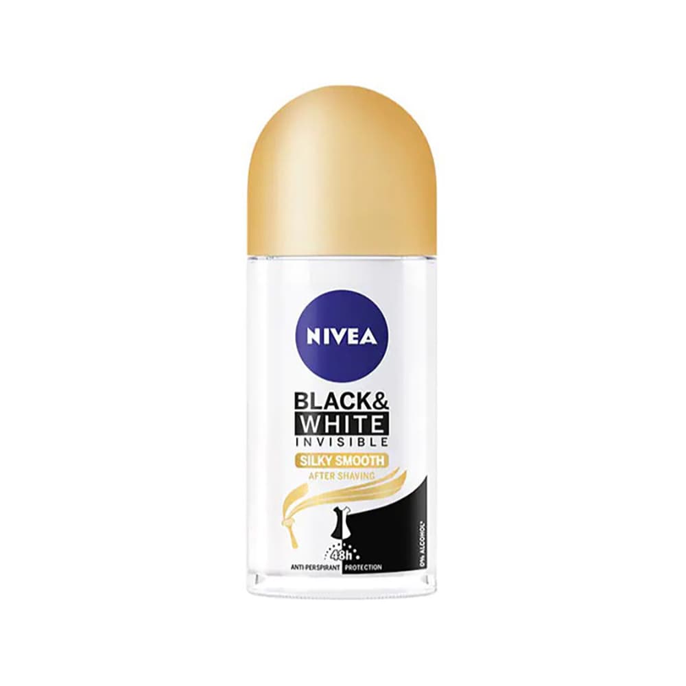 رول ضد تعریق زنانه نیوا مدل NIVEA BLACK AND WHITE INVISIBLE SILKY SMOOTHحجم50میل