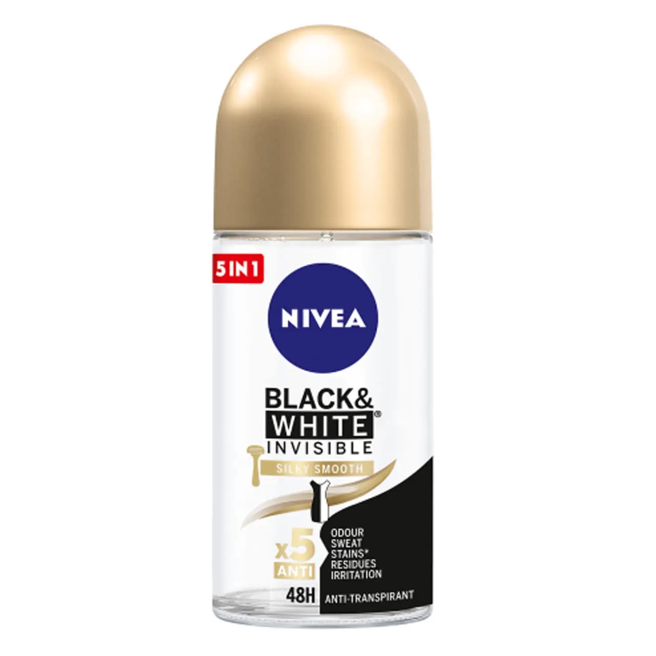 رول ضد تعریق زنانه نیوا مدل NIVEA BLACK AND WHITE INVISIBLE SILKY SMOOTHحجم50میل — تصویر ۶