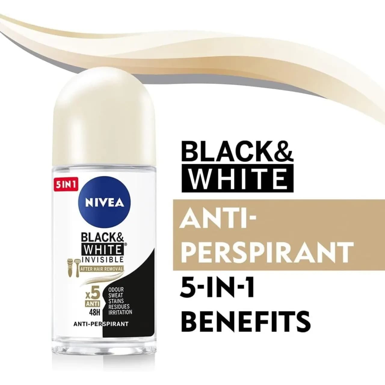 رول ضد تعریق زنانه نیوا مدل NIVEA BLACK AND WHITE INVISIBLE SILKY SMOOTHحجم50میل — تصویر ۸