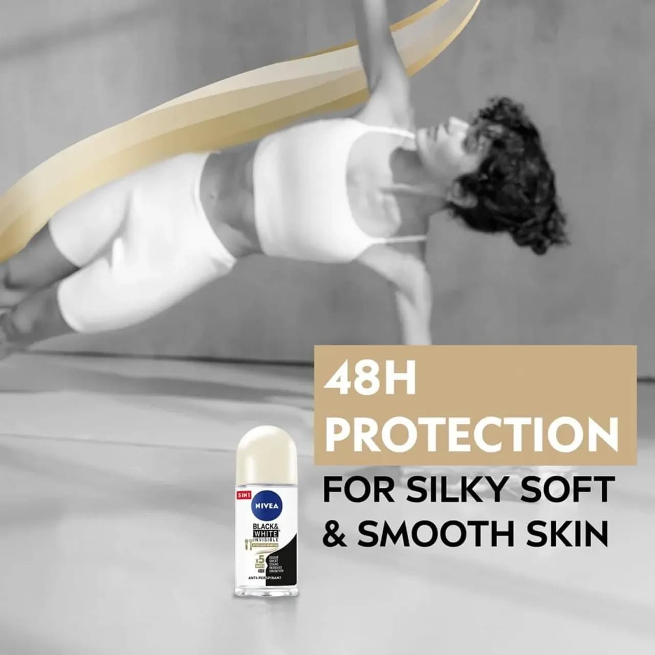 رول ضد تعریق زنانه نیوا مدل NIVEA BLACK AND WHITE INVISIBLE SILKY SMOOTHحجم50میل — تصویر ۱۰