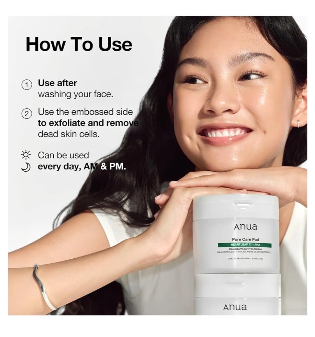 🌿 تونر پد آنوا مدل Heartleaf 77 Clear Pad – پاککننده، تسکیندهنده و متعادلکننده پوست — تصویر ۹