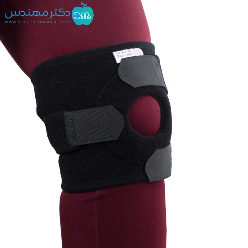 زانوبند طبی نئوپرن کوتاه طب و صنعت کد 46100