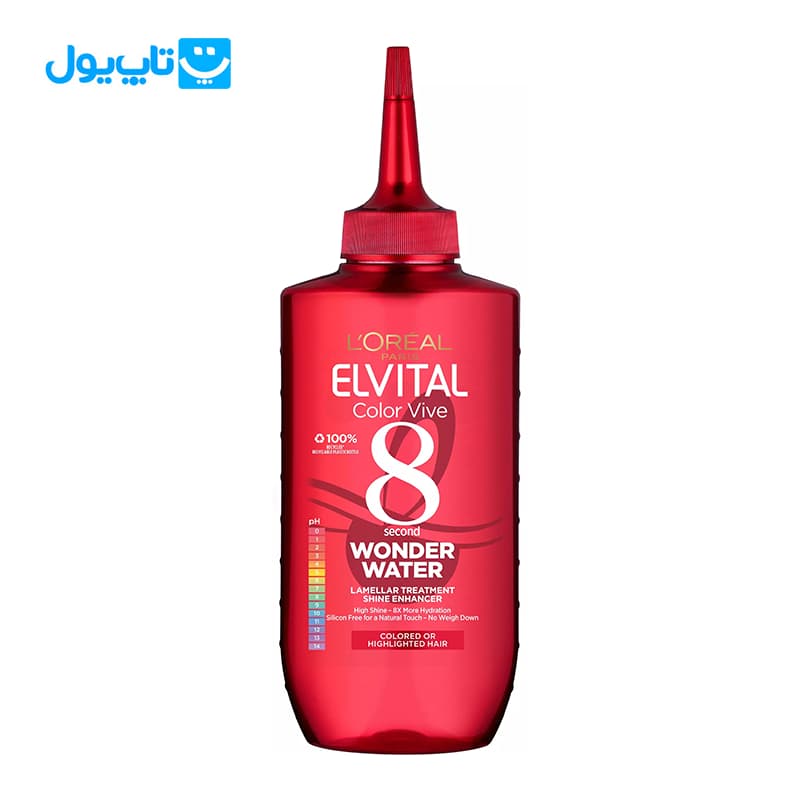 سرم تقویت کننده و براق کننده مو لورآل Loreal مدل Wonder Water واندر واتر ۸ ثانیه Color Vive مناسب موهای رنگ شده حجم 200 میلی لیتر