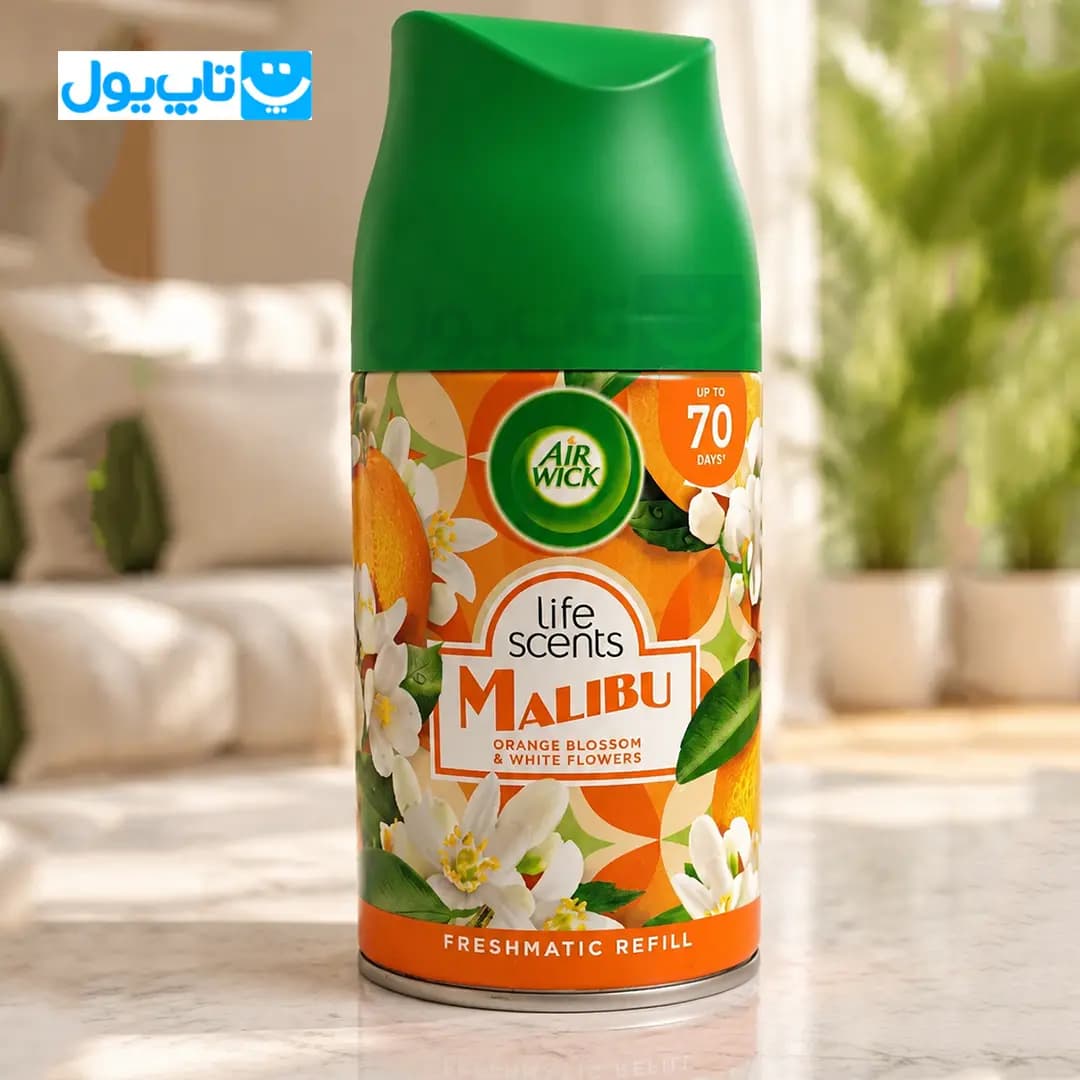 اسپری یدک خوشبوکننده هوا ایر ویک Air Wick رایحه شکوفه پرتقال و گل‌های سپید حجم 250 میلی‌لیتر — تصویر ۳