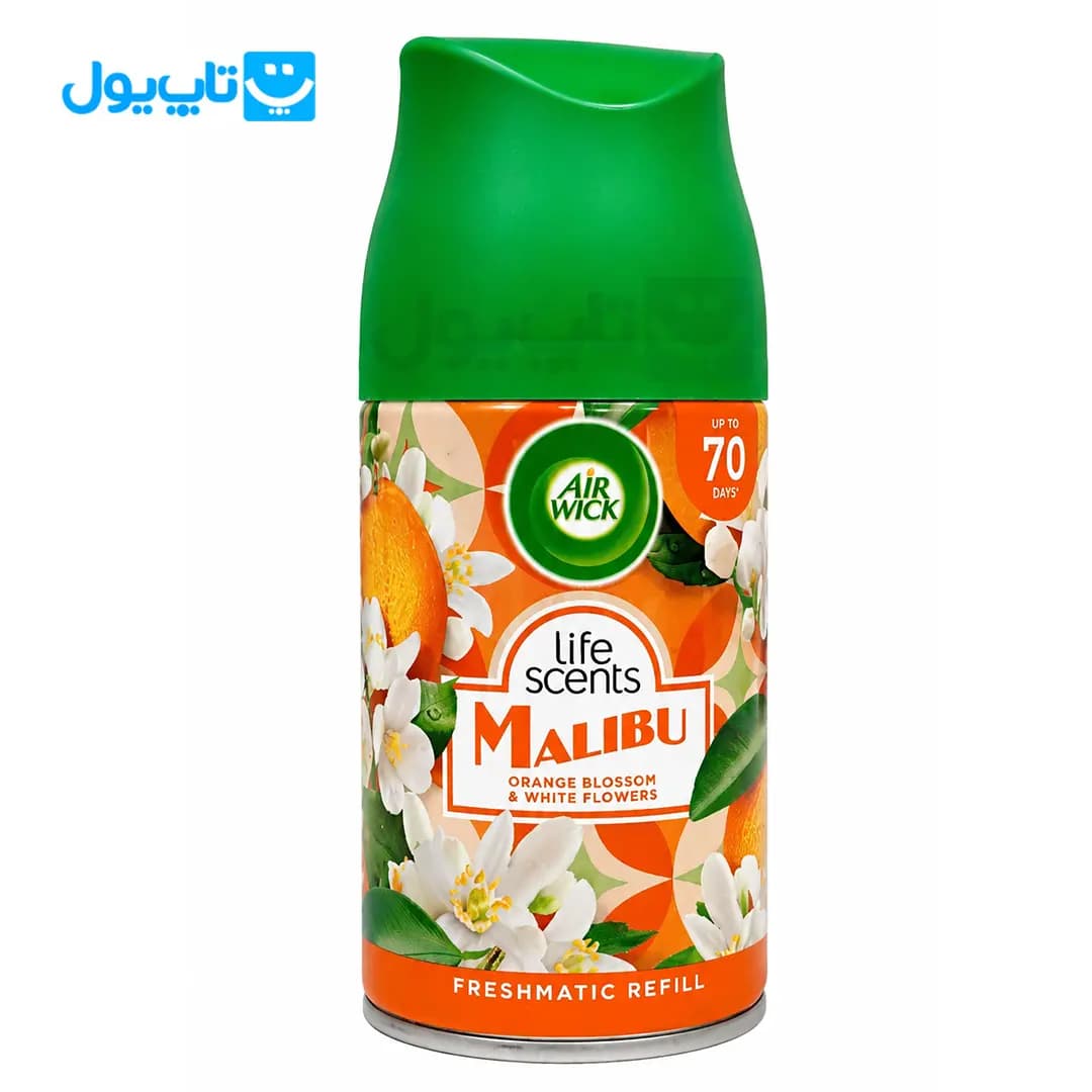 اسپری یدک خوشبوکننده هوا ایر ویک Air Wick رایحه شکوفه پرتقال و گل‌های سپید حجم 250 میلی‌لیتر