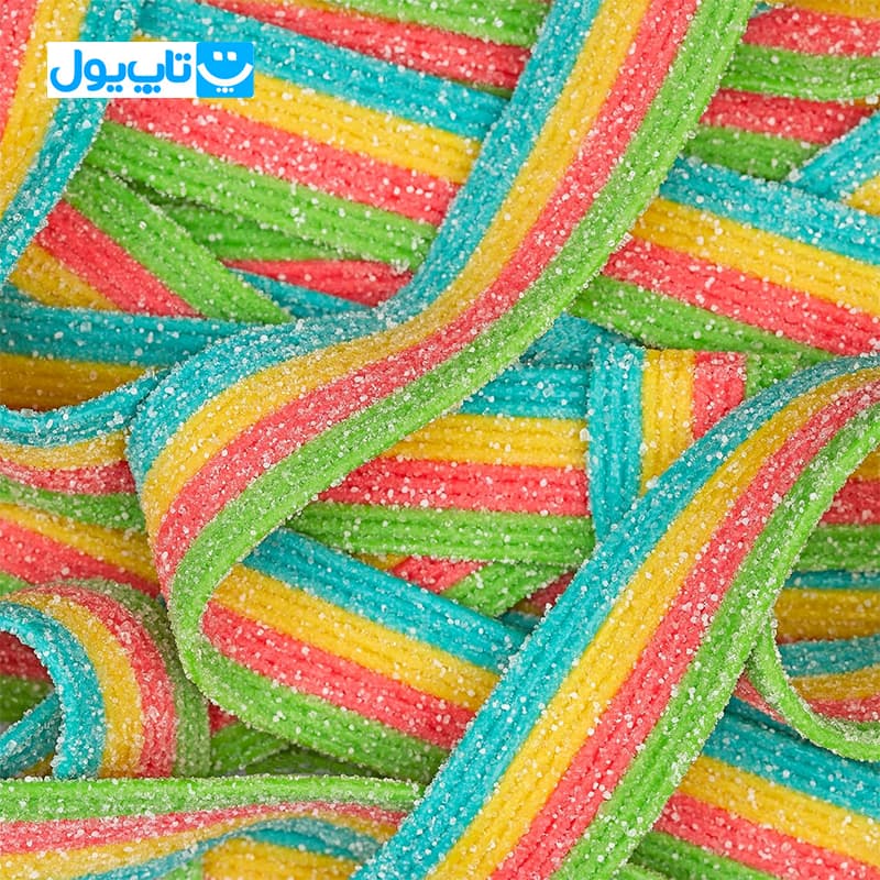 پاستیل نواری شکری ببتو Bebeto مدل Super Belt طعم میوه های ترش وزن 75 گرم — تصویر ۲