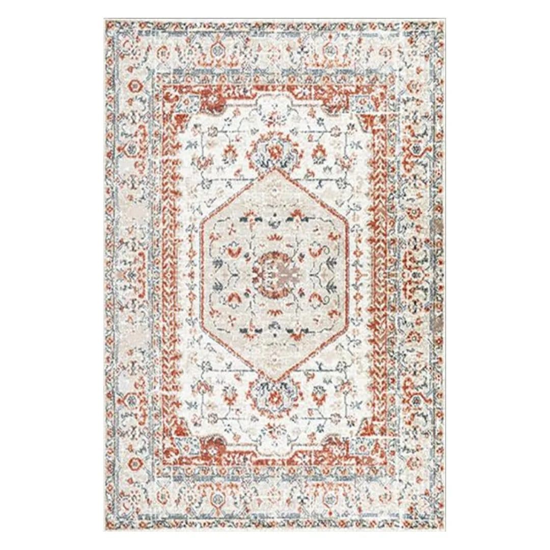 فرشینه مخمل ترک طرح وینتیج مسی کرم کد O147