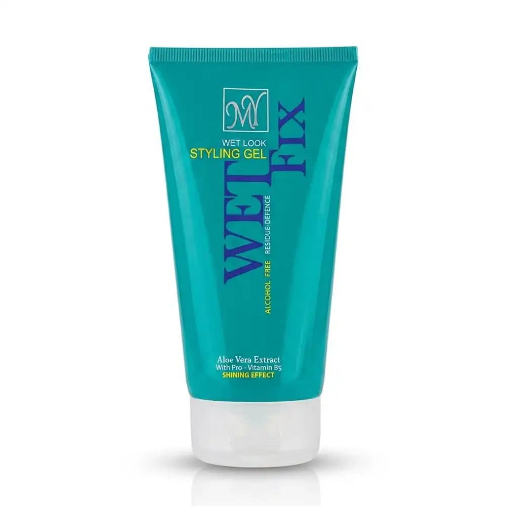 ژل موی خیس مای (MY) مدل وت فیکس (Wet Fix) حالت‌دهنده قوی و براق‌کننده فاقد الکل تیوپی حجم ۱۵۰ میلی‌لیتر