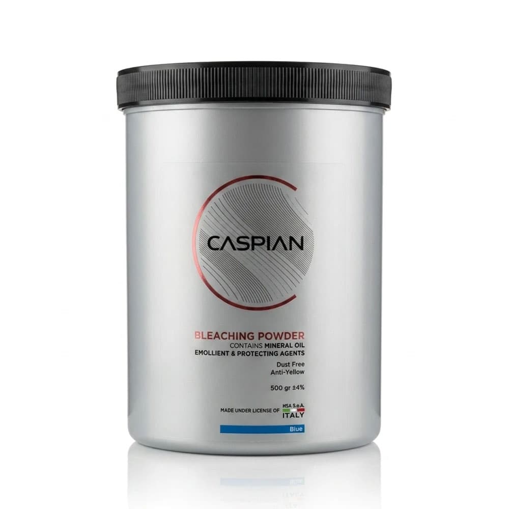 پودر دکلره آبی کاسپین (CASPIAN) حاوی روغن معدنی و بدون غبار (Dust Free) وزن ۵۰۰ گرم — تصویر ۲