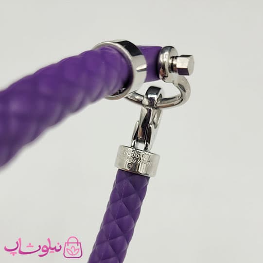 دستبند امگا رابر رنگ بنفش با قفل نقره ای کیفیت مستر کد 900 — تصویر ۵