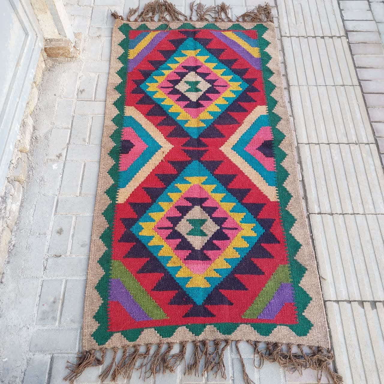 گلیم اتاق خواب از پشم 100*180 cm